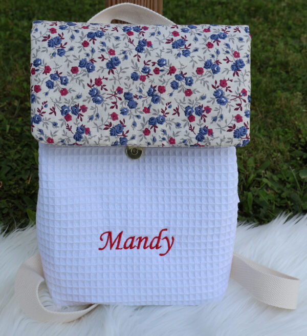 Waffle Cotton Floral Backpack for Kiddos - Image 2